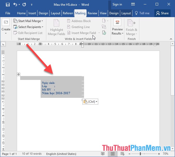 How to merge messages that contain images in Word 2016 Picture 12