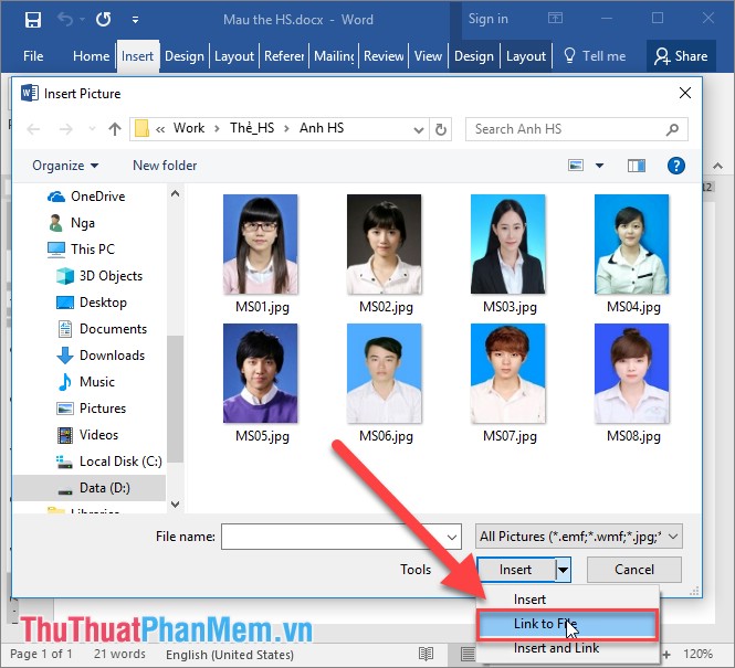 How to merge messages that contain images in Word 2016 Picture 14