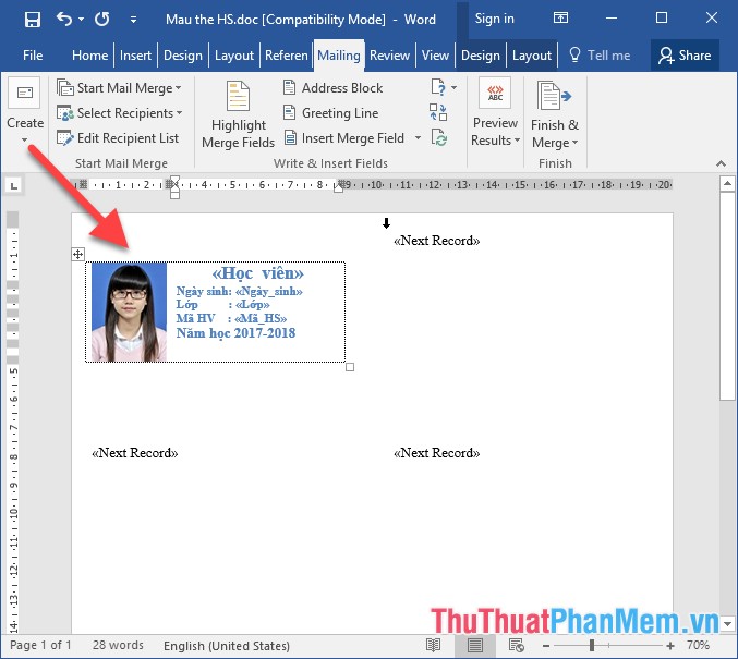 How to merge messages that contain images in Word 2016 Picture 15