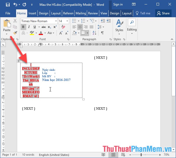 How to merge messages that contain images in Word 2016 Picture 18