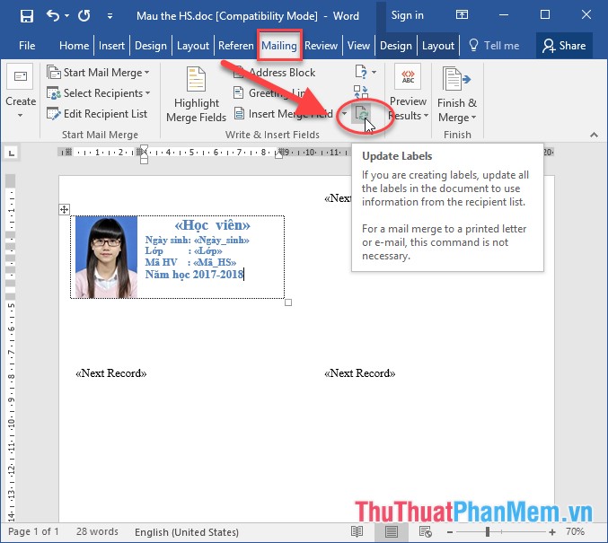 How to merge messages that contain images in Word 2016 Picture 23