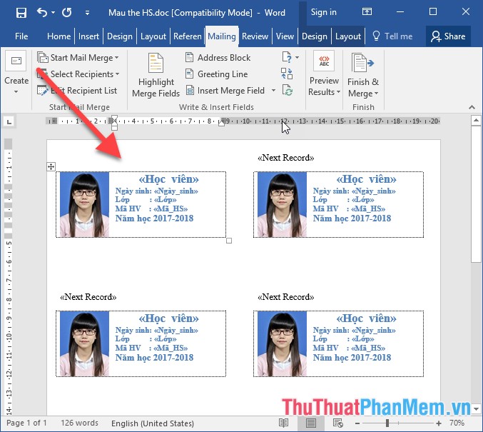 How to merge messages that contain images in Word 2016 Picture 24