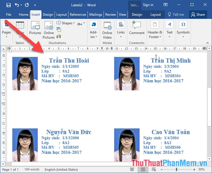 How to merge messages that contain images in Word 2016 Picture 27