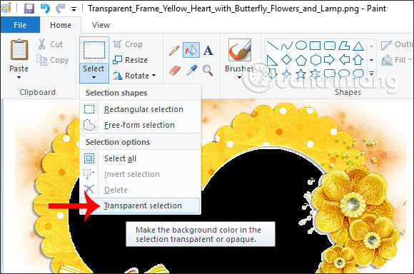 How to merge photos into the frame on Paint Picture 5