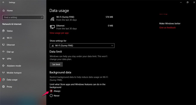 How to monitor and save Internet capacity on Windows 10 April 2018 Update Picture 4