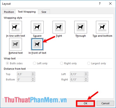 How to move photos, change the image position in Word Picture 15