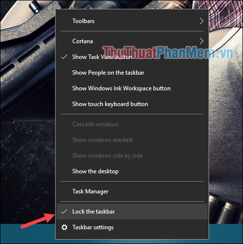 How to move the Taskbar to different locations on the Desktop Picture 1