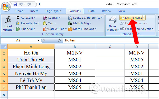 How To Name A Cell Or Excel Data Area