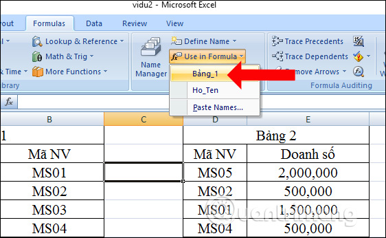 How to name a cell or Excel data area Picture 6
