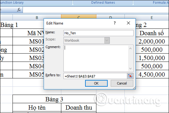 How to name a cell or Excel data area Picture 9