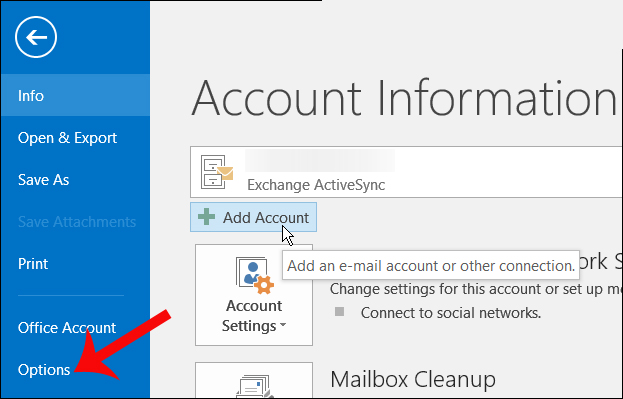 outlook 2016 cleanup settings