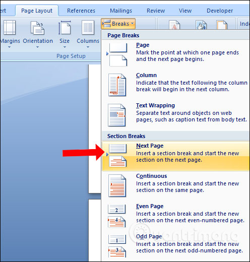 how to fix page numbers in word 2007