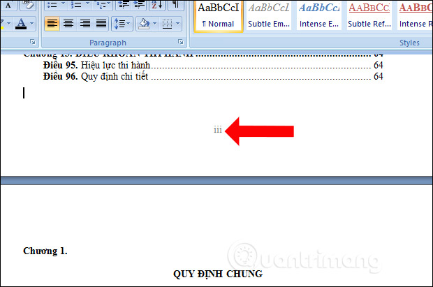 How to number page combination i ii iii and 1, 2, 3 on Word Picture 8