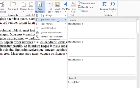 How to number pages on Word 2013 Picture 3