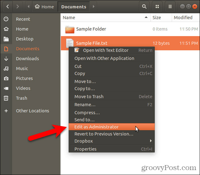 How to open admin and folder permissions in Nautilus Picture 5