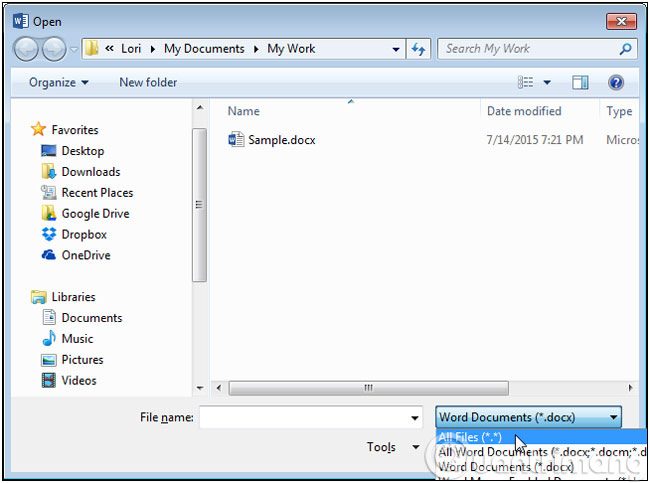 How to open backup file in Word 2013? Picture 6