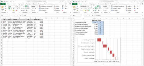 How to open multiple spreadsheets side by side in Excel 2013 Picture 1