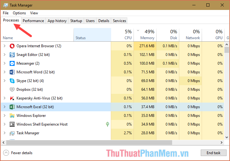 How to open Task Manager, introduce the functions in Task Manager Picture 3