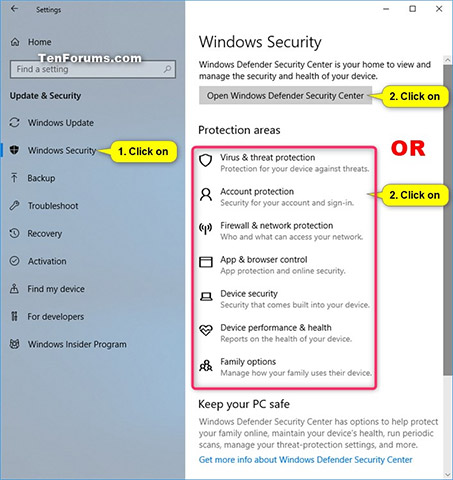 How to open Windows Security in Windows 10 Picture 4