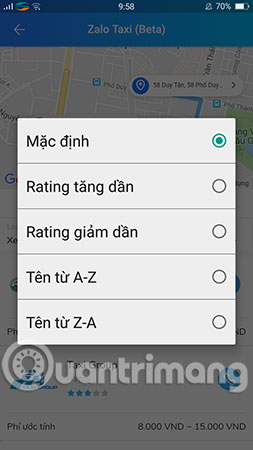 How to order a taxi by Zalo on the phone Picture 7