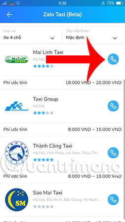 How to order a taxi by Zalo on the phone Picture 8