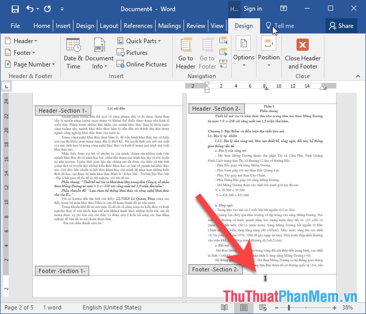 How to paginate pages from any page in Word 2016 - TipsMake.com