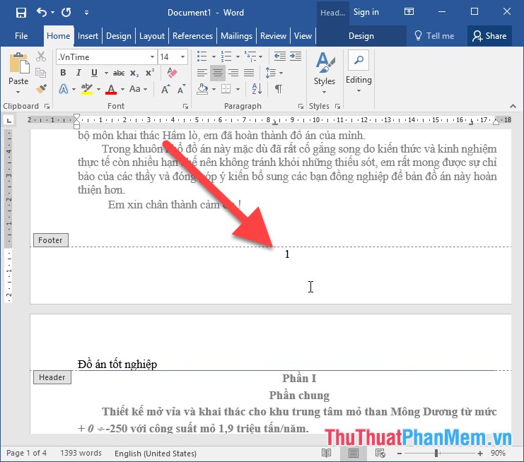 How to paginate pages from any page in Word 2016 Picture 2
