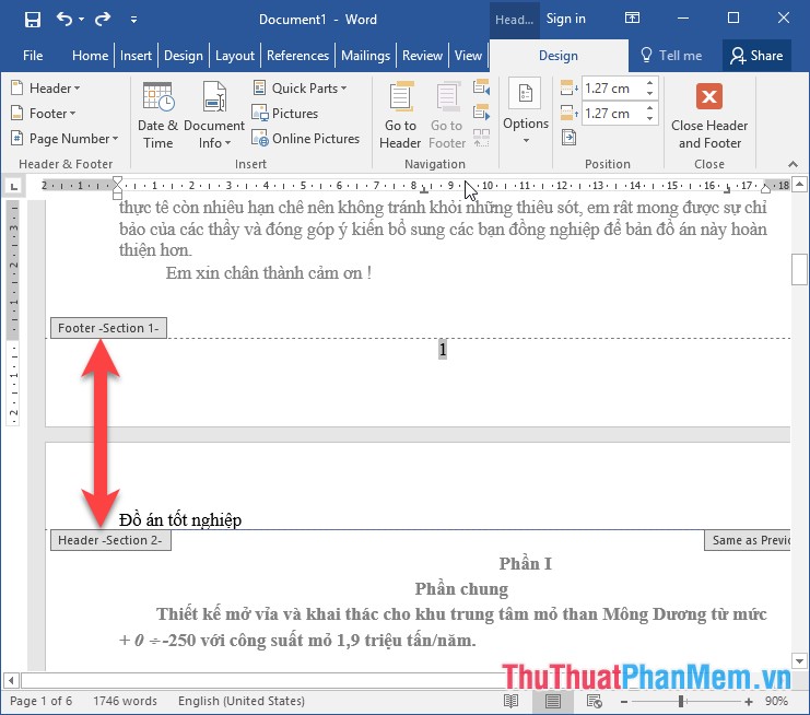 How to paginate pages from any page in Word 2016 Picture 4