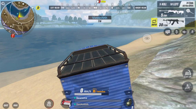 How to play Rules Of Survival when the ball is narrowed into the sea, rivers and lakes Picture 1