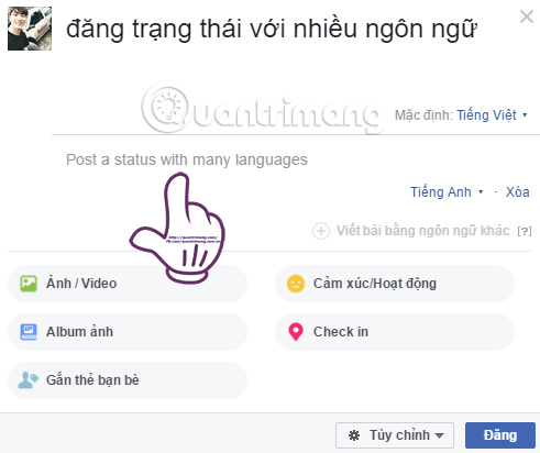How to post Facebook status with multiple languages Picture 8