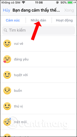 How to post Facebook status with sticker Picture 3