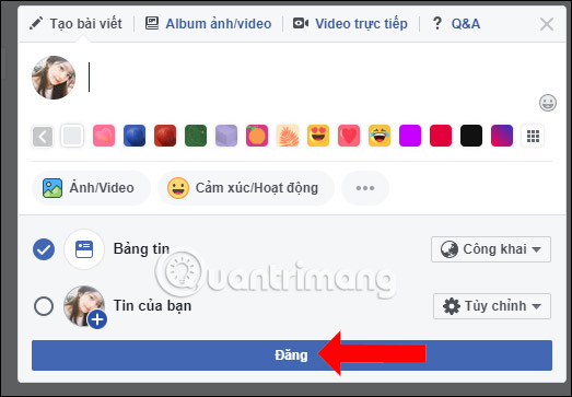 How to post status, comment, white message on Facebook Picture 5