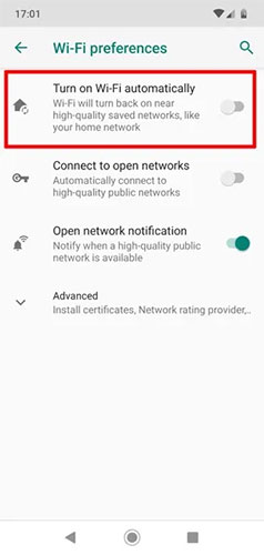 How to prevent WiFi automatically turn on on Android Picture 2