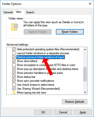 How to prevent Windows 10 from reopening folders and applications Picture 4
