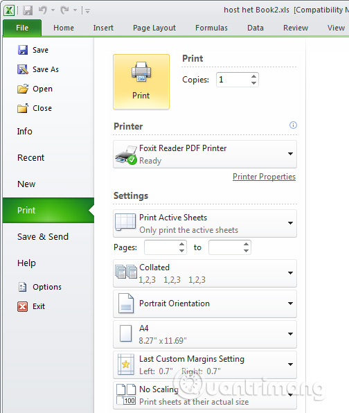 How to print Excel, print Excel spreadsheets fast, standard Picture 10