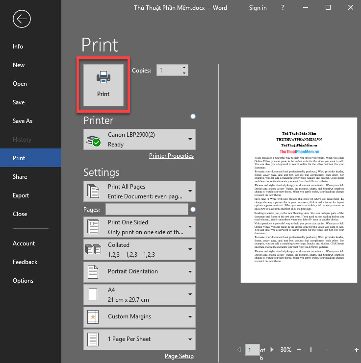 How to print two sides of paper in Word, PDF, Excel when using the printer does not support 2-sided printing Picture 12