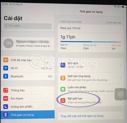 How to prohibit deleting iPhone applications, limiting the time to use applications on iOS 12 Picture 12