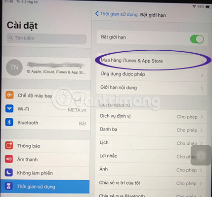 How to prohibit deleting iPhone applications, limiting the time to use applications on iOS 12 Picture 13