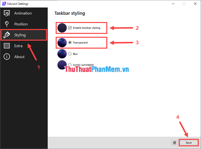 How to put the icon between the Taskbar and make the Taskbar transparent on Windows 10 Picture 6