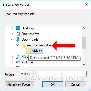 How to put videos for New Tab interface on Chrome Picture 5