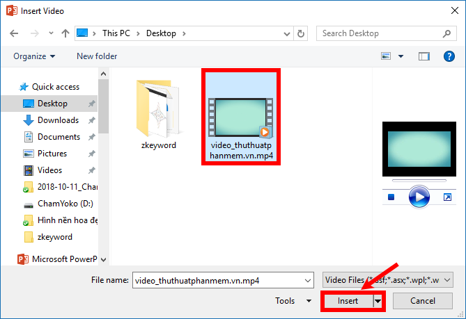 How to quickly insert videos into Powerpoint 2010, 2013, 2016 Picture 8
