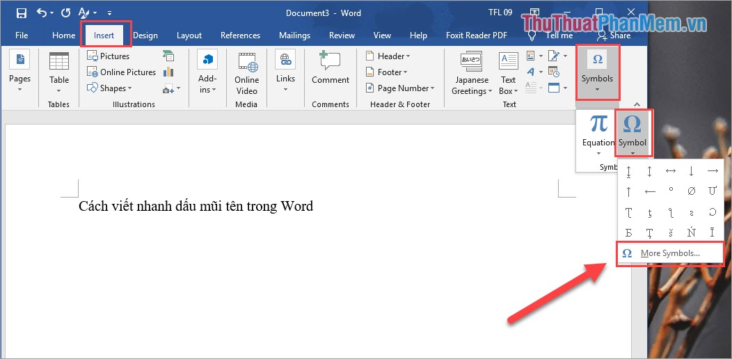 How to quickly write arrow signs in Word Picture 2