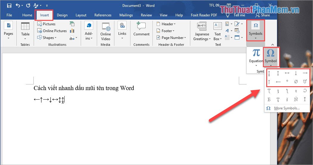 How to quickly write arrow signs in Word Picture 5