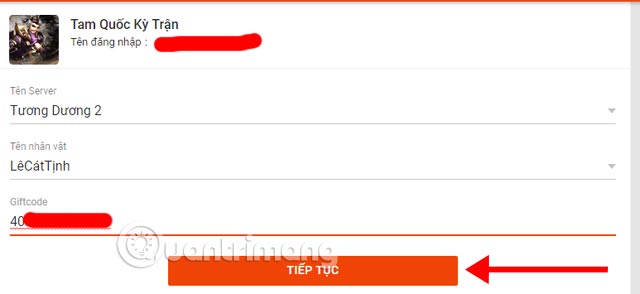 How to receive and enter Giftcode Three Kingdoms Matches Picture 4
