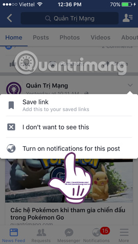 How to receive notifications of Facebook posts even without comment Picture 6