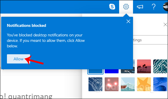 How to receive Outlook notifications on the Desktop screen Picture 3