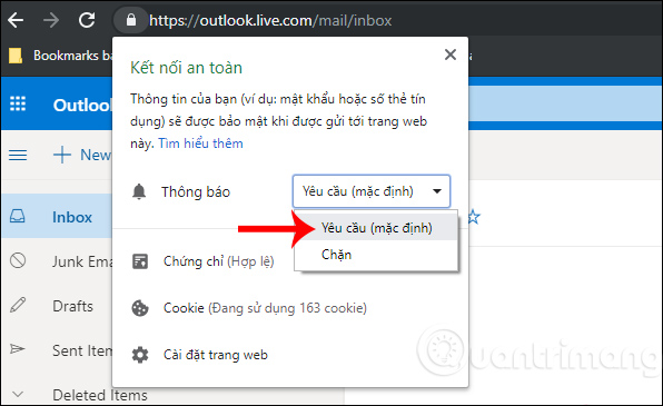 How to receive Outlook notifications on the Desktop screen Picture 5
