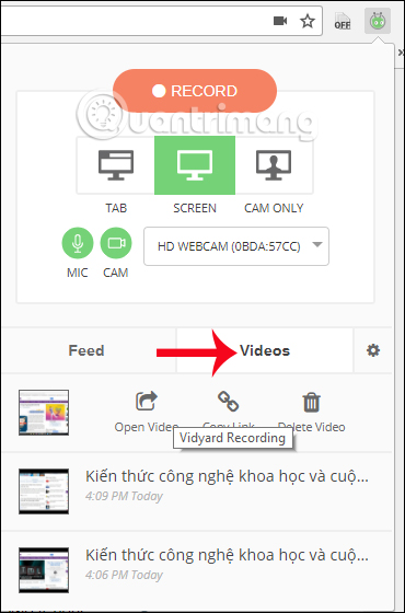 How to record a video screen, webcam using the LookIt widget Picture 19