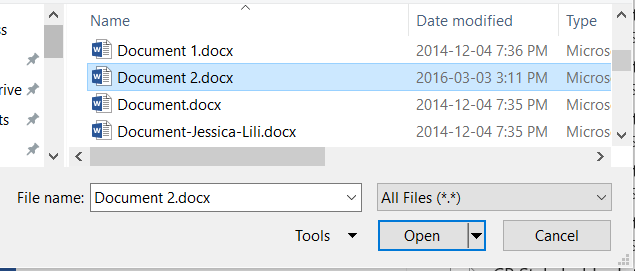 how to recover files from word 2016