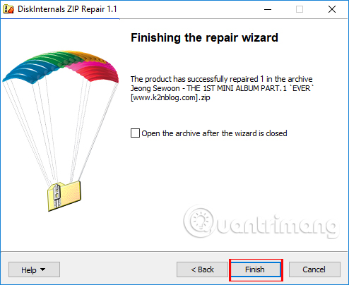 How to recover a corrupted zip file with ZIP Repair from DiskInternals Picture 9